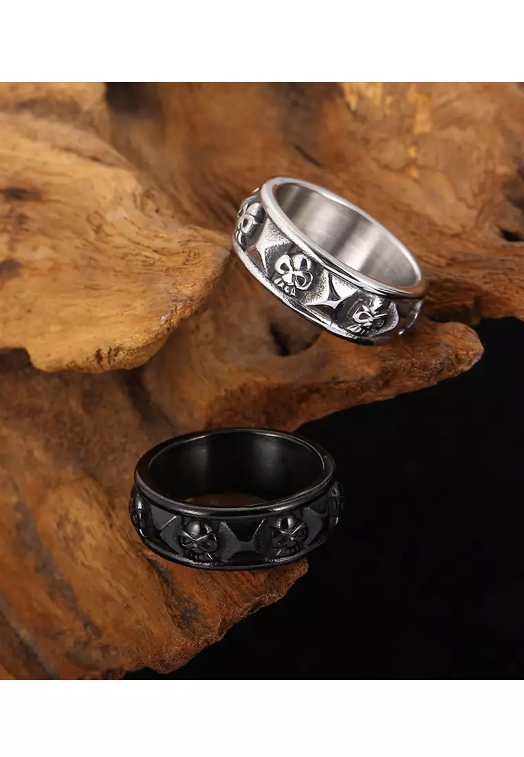 HAPPY FRIDAYS Skull Titanium Steel Ring KL101262