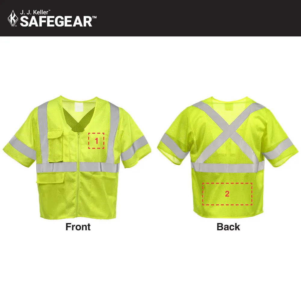 J. J. Keller® SAFEGEAR® Safety Vest with X-Back Type R Class 3 and CSA Z96-2022 - S/M
